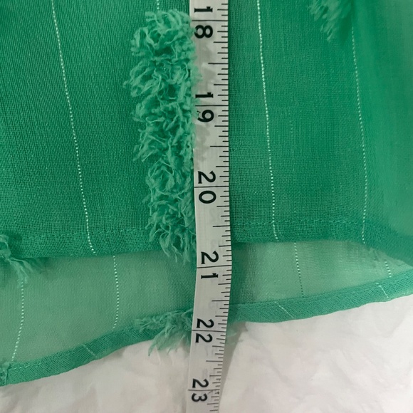 Zara Women’s Sea Foam Green Sheer Blouse / Top, Bishop Sleeves, XS - Picture 13 of 14